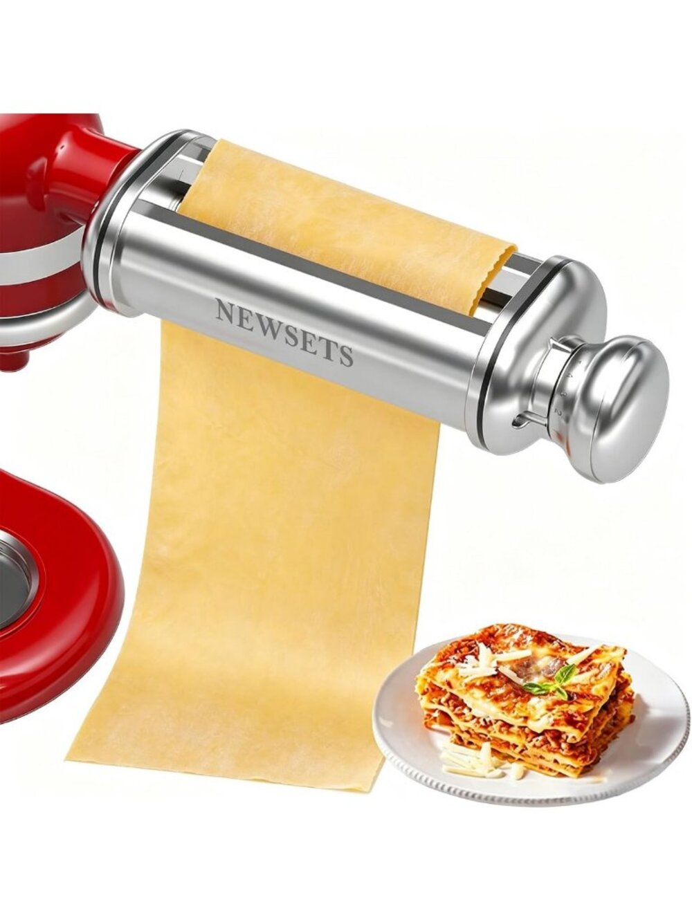 Electric Pasta Roller Attachment for Stand Mixer - 8 Thickness Settings